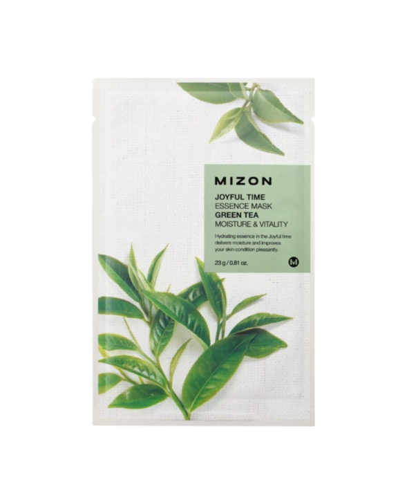 Compra online la Mascarilla coreana facial de Mizón con extractos de té verde: hidrata y regenera la piel con un efecto antioxidante en marcas de acné.