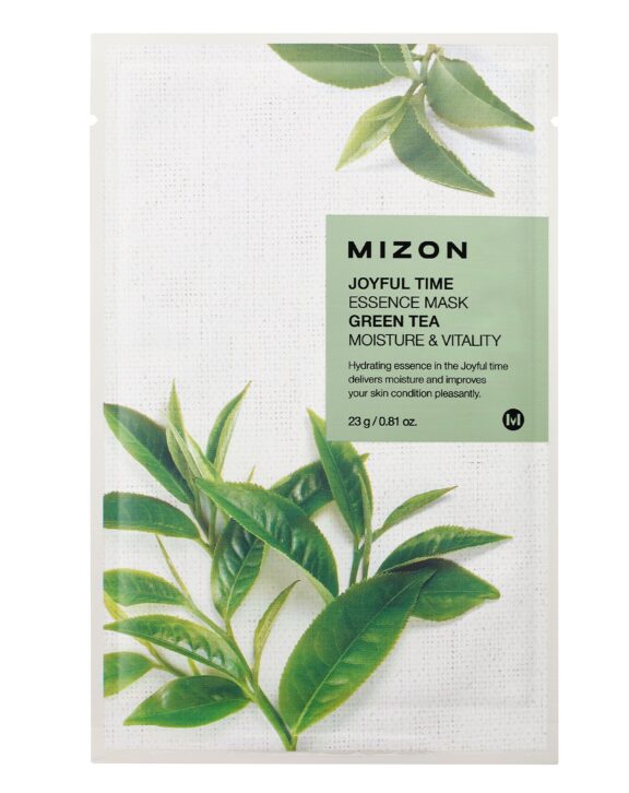 Compra online la Mascarilla coreana facial de Mizón con extractos de té verde: hidrata y regenera la piel con un efecto antioxidante en marcas de acné.