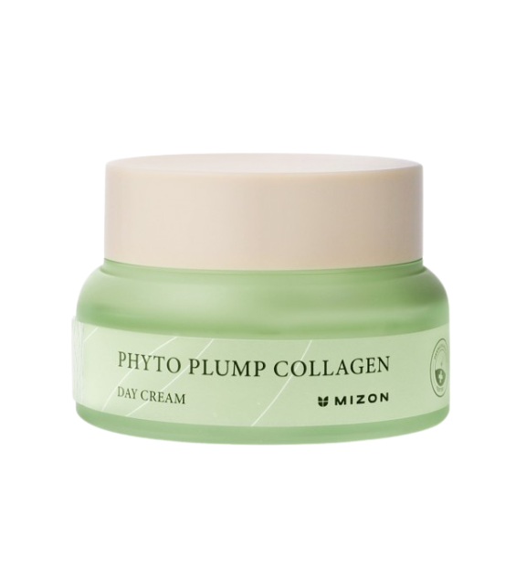 Crema de día antiarrugas de Mizon con colágeno vegetal, niacinamida y pantenol, una piel ultra hidratada y protegida frente al envejecimiento.