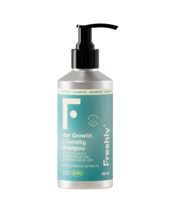 Compra online el champú anticaída de Freshly y revitaliza tu cabello mientras previenes la pérdida. Ideal para cuero cabelludo sensible y pelo graso