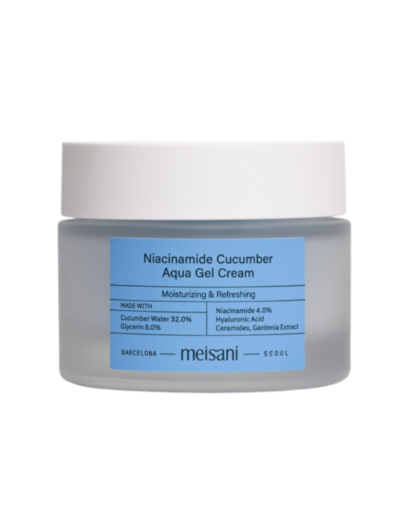 Crema hidratante en gel con niacinamida y agua de pepino (32%) que refresca e hidrata en profundidad, ideal para equilibrar pieles mixtas o grasas.