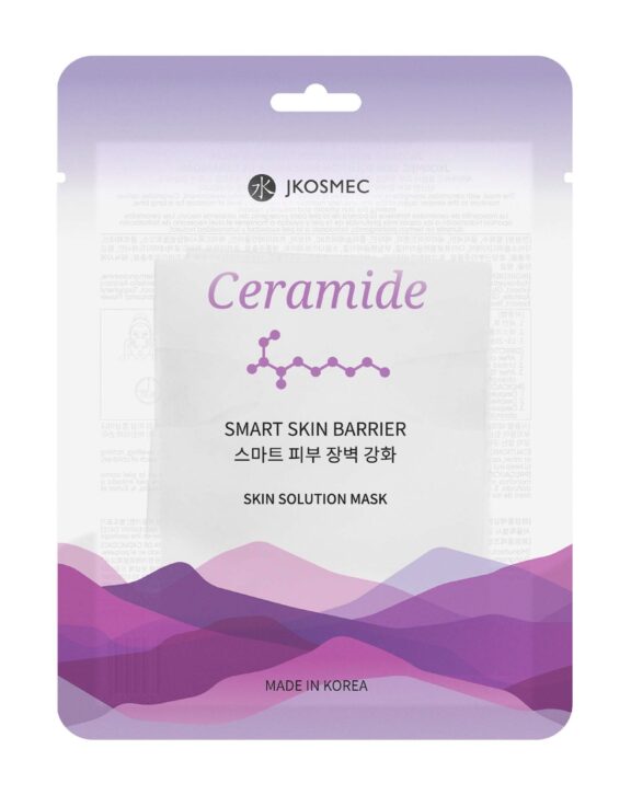 Mascarilla facial coreana con ceramidas, ideal para pieles que necesitan reforzar la barrera protectora de la piel y mantener la hidratación.