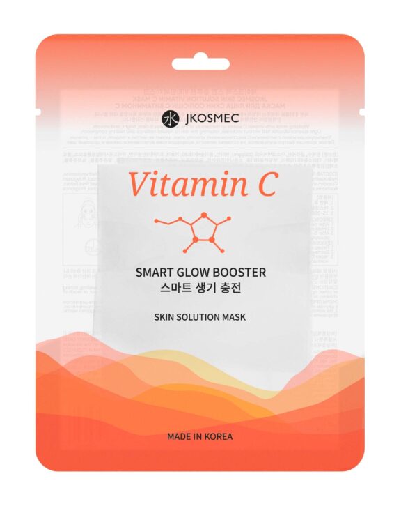Mascarilla facial de tejido con vitamina C, ayuda a reducir la hiperpigmentación para una piel más iluminada. Ideal para piel apagada o con manchas.
