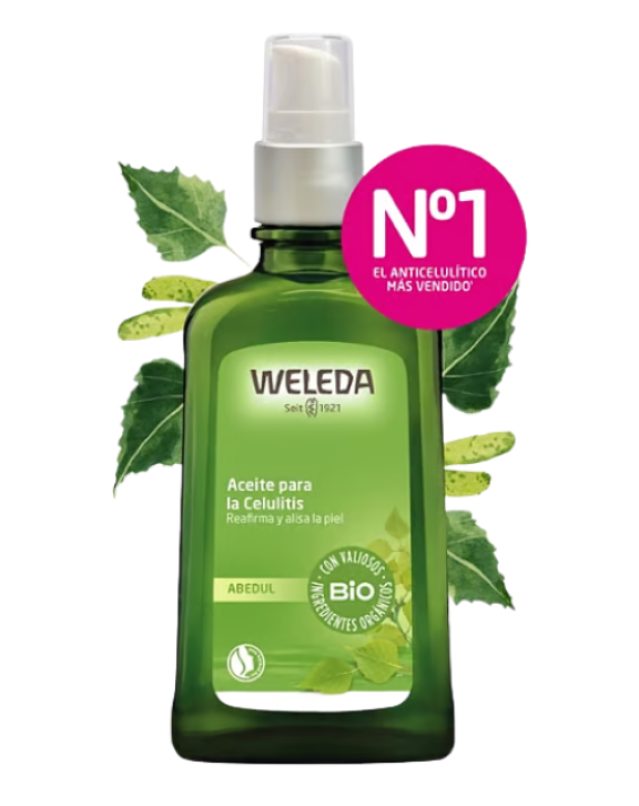 Mejora el aspecto de tu piel con el aceite anticelulítico de abedul de Weleda. Acción reductora para disfrutar de una piel más tonificada e hidratada.