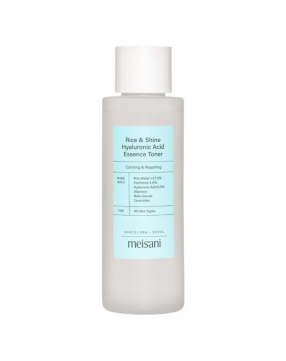 Tónico hidratante con salvado de arroz y pantenol que calma, hidrata y refuerza la barrera, dejando la piel suave, tersa y con acabado glass skin.