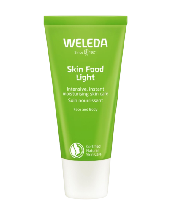 Crema hidratante para la cara de 75ml con la fórmula Skin Food, ideal para pieles secas, con aceite de girasol orgánico y activos con efecto calmante.
