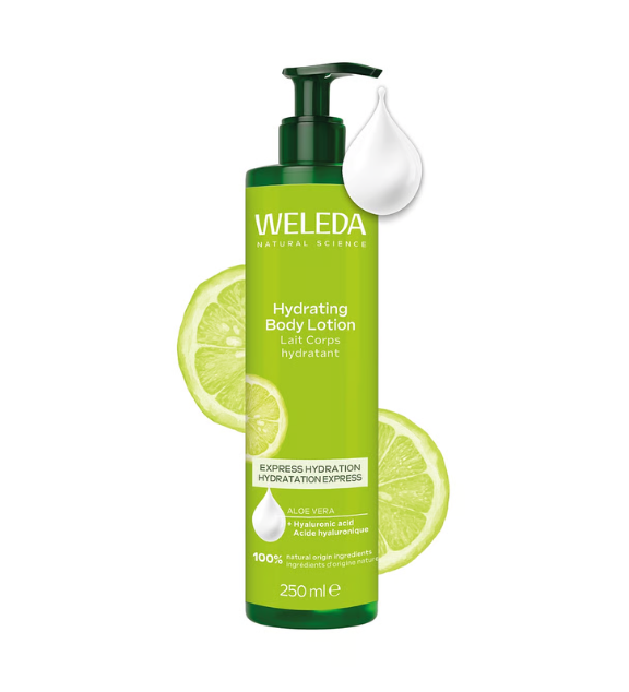 Leche corporal Citrus de rápida absorción, hidrata hasta 24 h, aporta elasticidad. Ingredientes 100% naturales para una la piel suave y equilibrada.