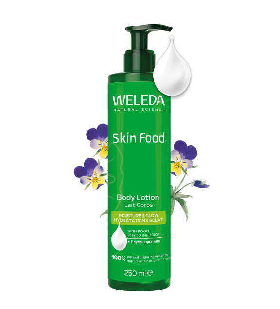 La icónica fórmula Skin Food, ahora también en leche hidratante corporal, ligera y de rápida absorción. Nutre profundamente las pieles secas.