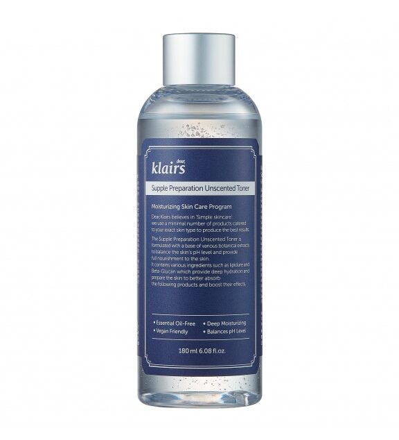 Descubre el tónico con ácido hialurónico de Klairs, la versión sin aceites esenciales ni fragancias de uno de los productos top para tu skincare.