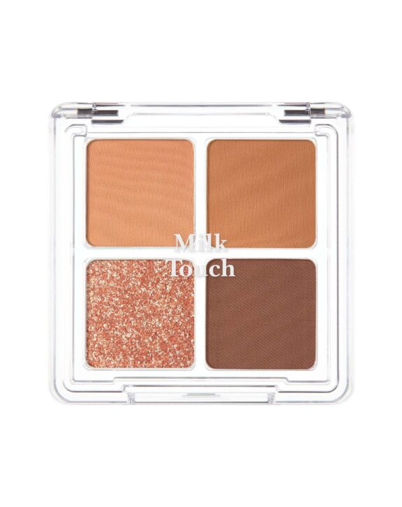 Paleta con 4 sombras de ojos de colores diferentes para un maquillaje al más puro estilo coreano.
