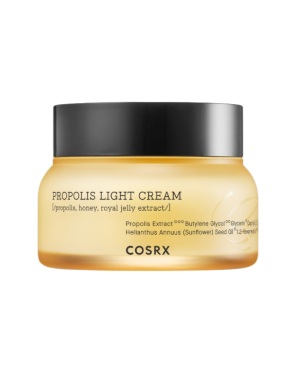 Crema facial antiinflamatoria con propóleo, miel y jalea real para una hidratación profunda en las pieles enrojecidas o irritadas, de textura ligera.
