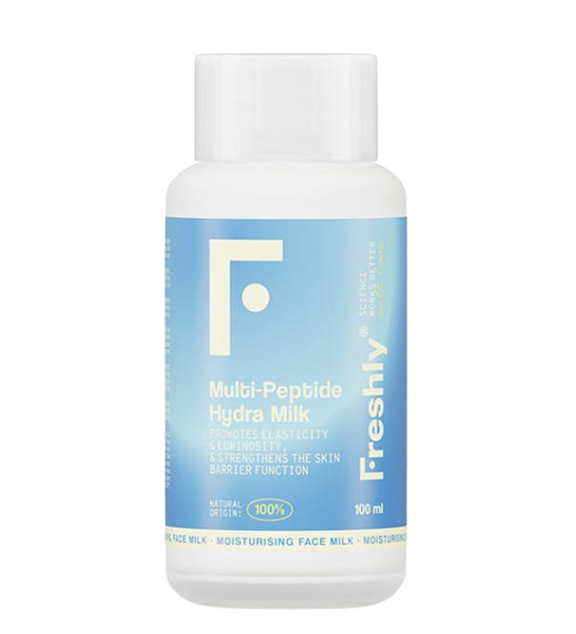 Leche facial hidratante con péptidos que ayuda a nutrir la piel, mejorar su elasticidad y aportar suavidad y confort inmediato.